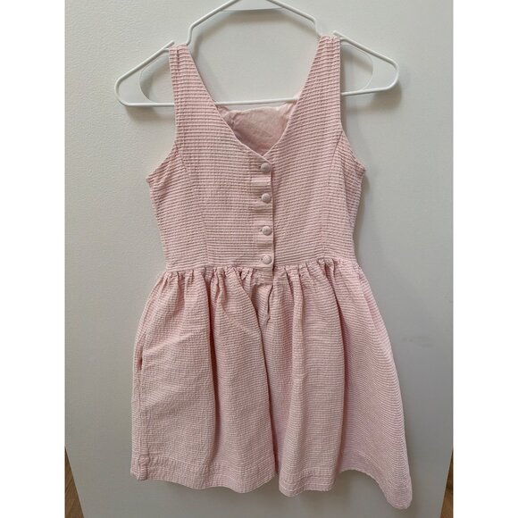 Polo Ralph Lauren Girls Pink Textured Sleeveless Button Front Dress Size 14 - Picture 4 of 6